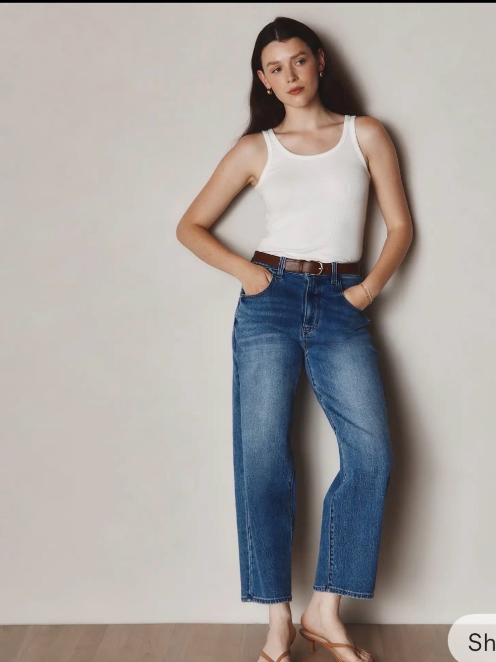 Quince Bella Stretch Barrel Jeans Atlantic Blue Size 30